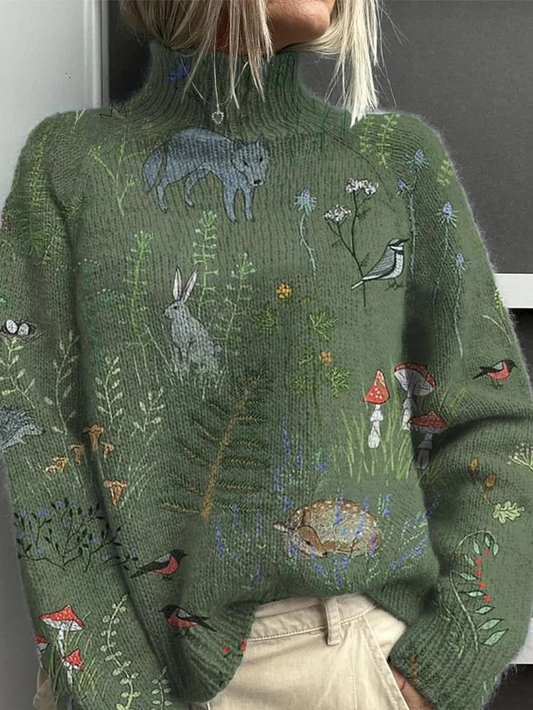 Women's Nolwenn relaxed turtleneck sweater in Green