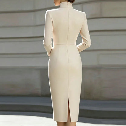 Long sleeve sheath dress, view 3