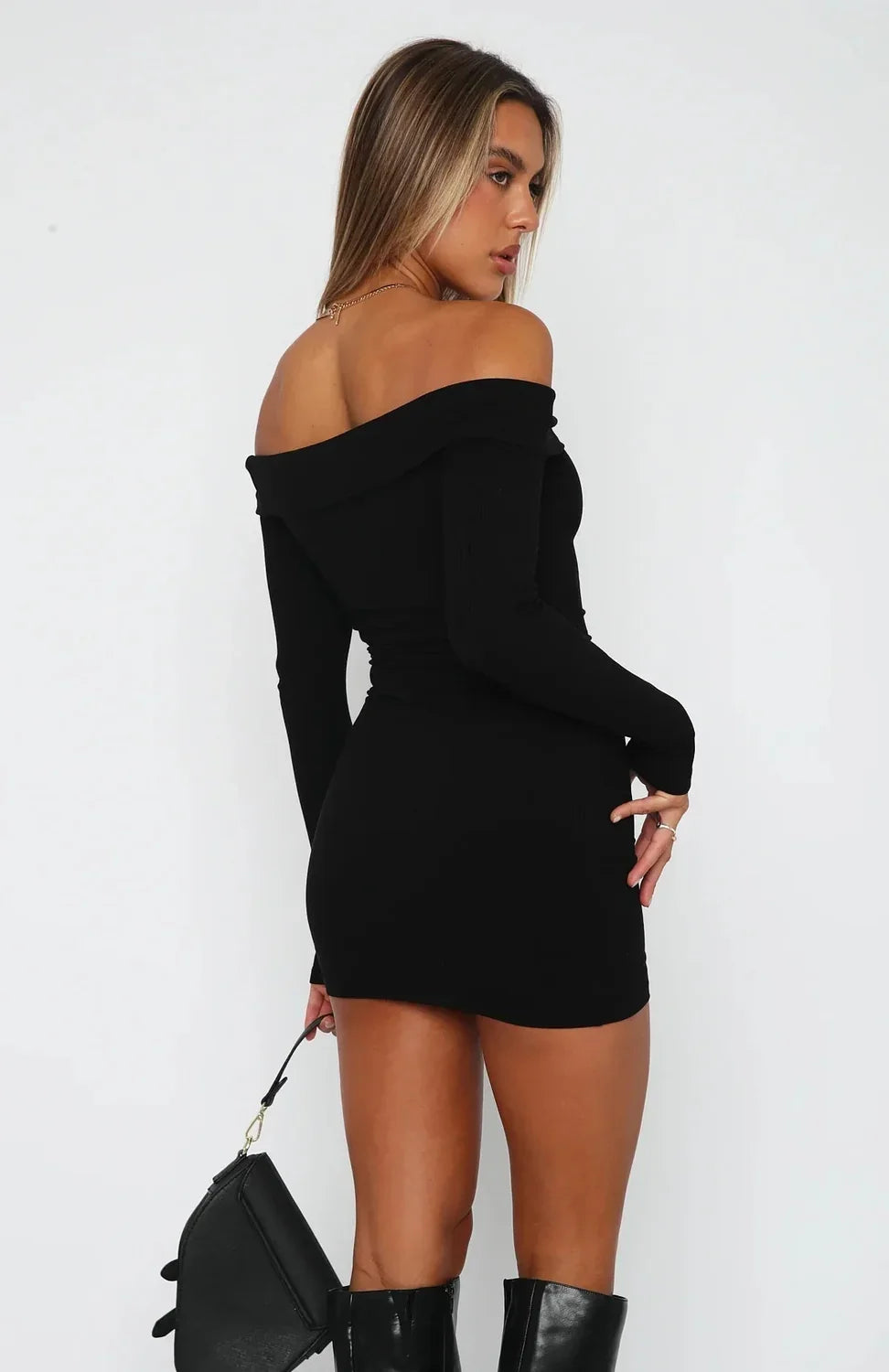 Women's Peyton off-shoulder sweater mini dress - view 2
