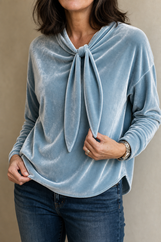 Philomène tie-neck bow blouse, front view