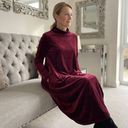 Relaxed midi dress with pockets, view 3