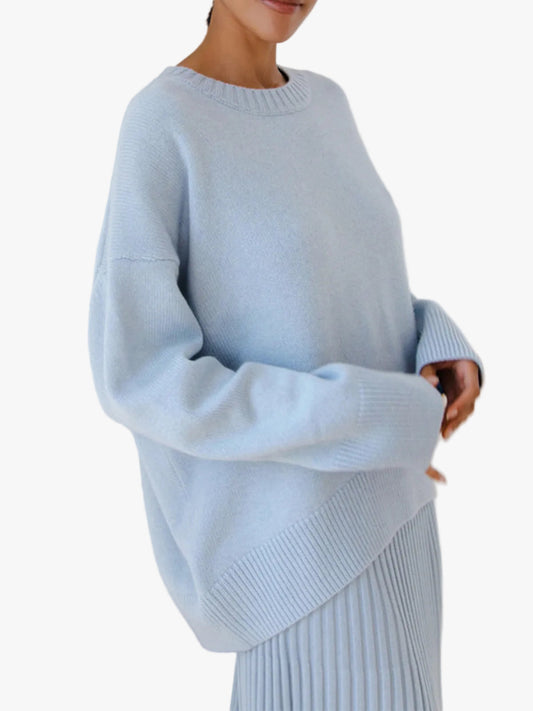 Women's Sanna classic crew neck sweater in Light Blue