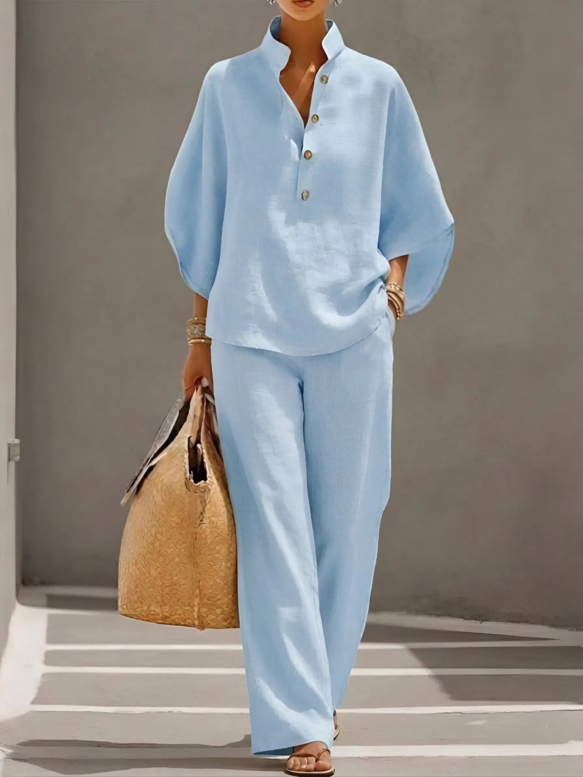 Verona | Collared Top and Wide-Leg Trouser Set
