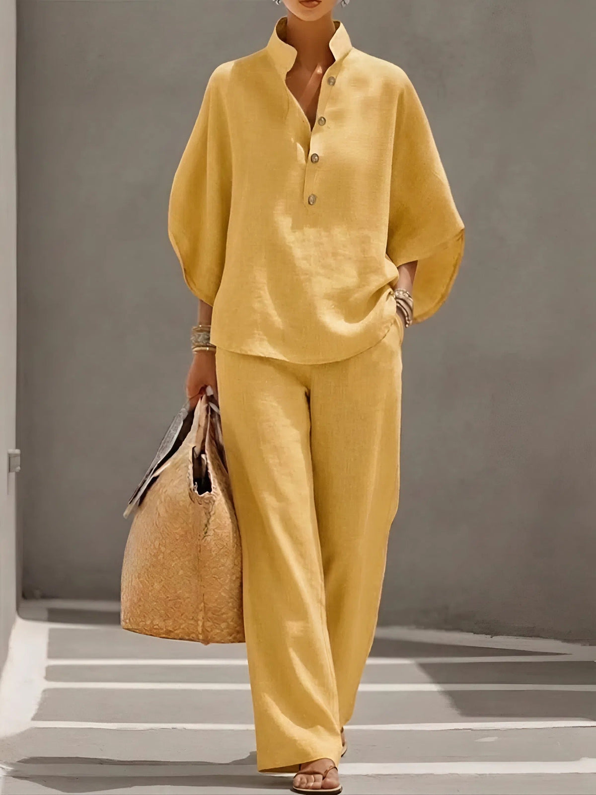 Verona | Collared Top and Wide-Leg Trouser Set