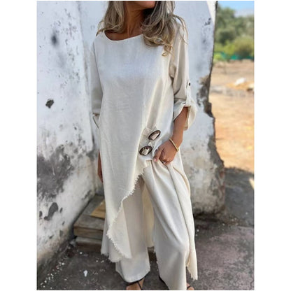 Arielle | Asymmetric Top & Wide-Leg Pants Set