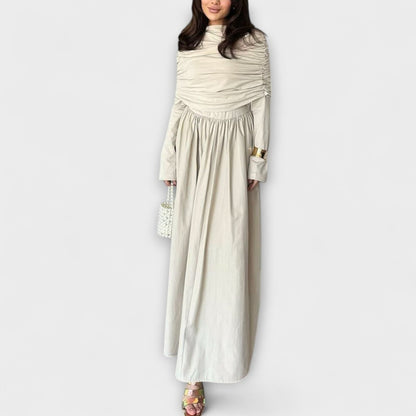Pleated long sleeve maxi dress, view 5