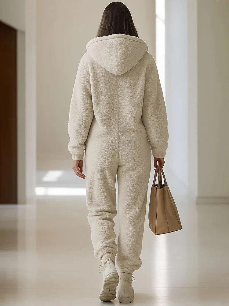 Hooded zip-up jumpsuit, view 3
