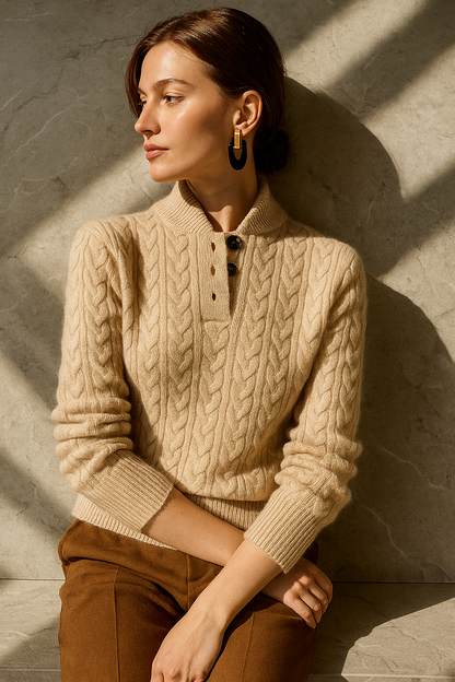 Women's Ylva diamond cable knit sweater - view 11