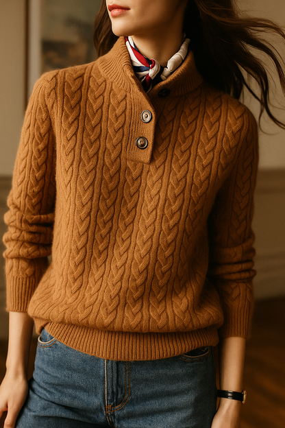Women's Ylva diamond cable knit sweater - view 2