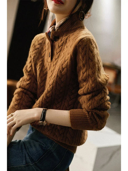 Women's Ylva diamond cable knit sweater - view 4
