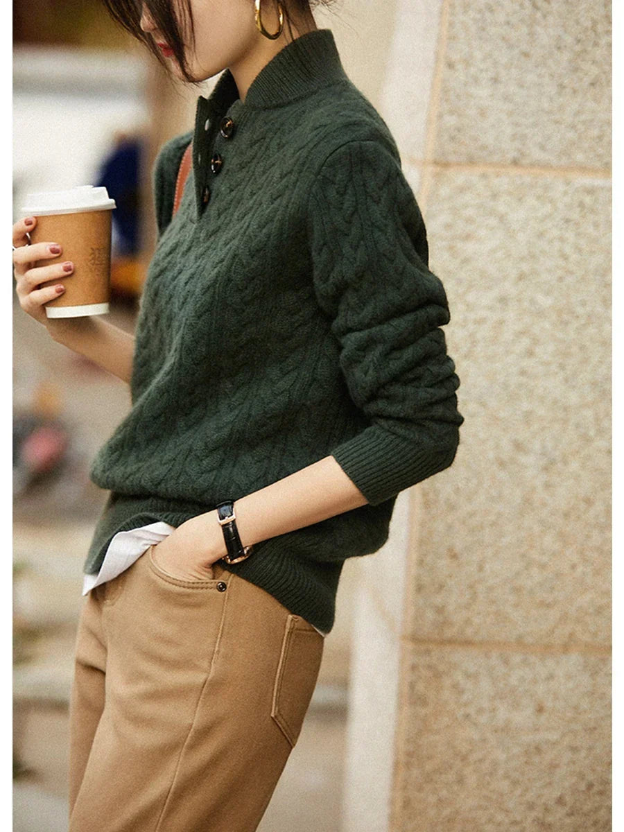 Women's Ylva diamond cable knit sweater - view 7