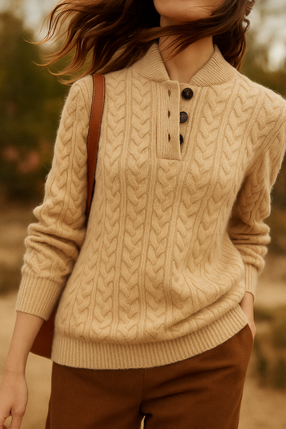 Women's Ylva diamond cable knit sweater - view 9